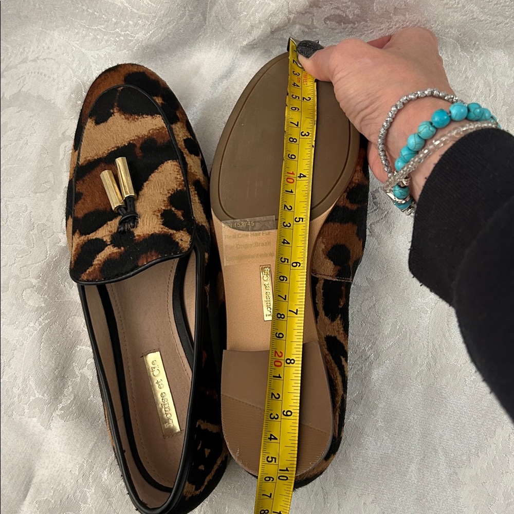 Louise et Cie blondell Leopard calf hair women’s Loafers with Tassels sz 7.5M/38 - Picture 14 of 16